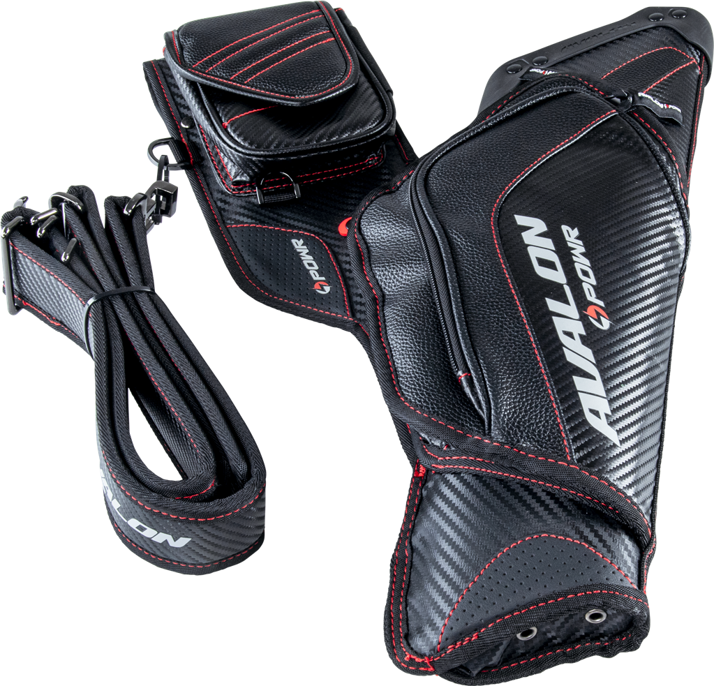 Avalon Powr Target Quiver mit Gürtel und 3 Taschen RH BLACK/BLACK