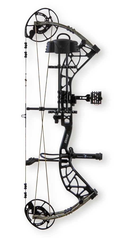 Bear Archery Compound Bow Whitetail INT Package LH (45#-60#)-(25.0"-30.0") 75%-90% Let Off Black Handle/Veil Whitetail Limbs