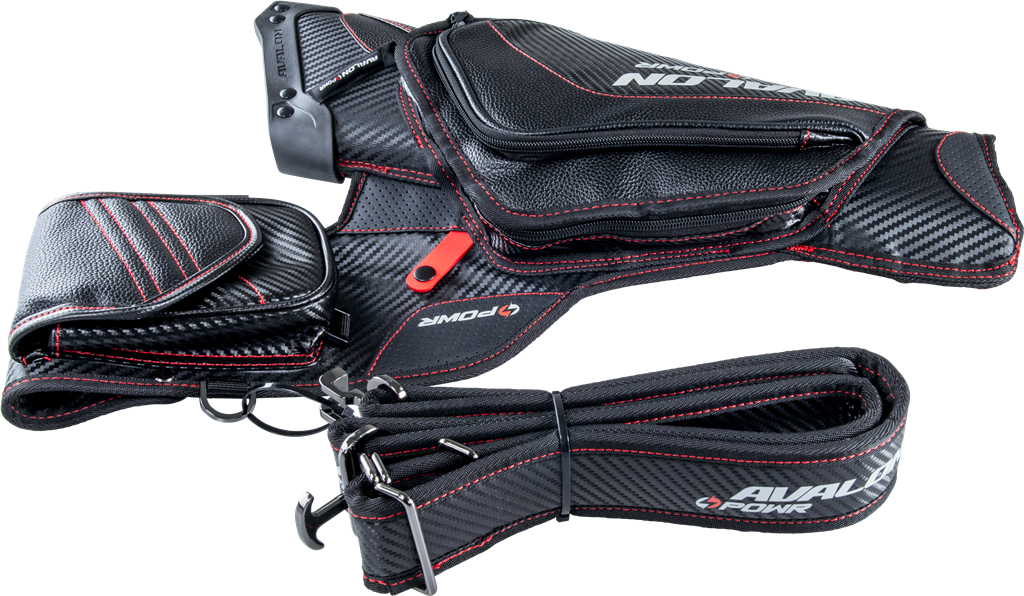 Avalon Powr Target Quiver mit Gürtel und 3 Taschen RH BLACK/BLACK