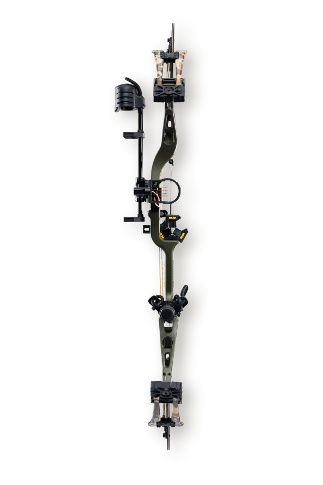 Bear Archery Compound Bow Whitetail INT Package RH (55#-70#)-(25.0"-30.0") 75%-90% Let Off Throwback Green Handle/Fred Bear Limbs