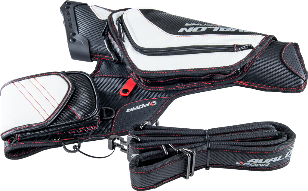 Avalon Powr Target Quiver mit Gürtel und 3 Taschen RH BLACK/WHITE