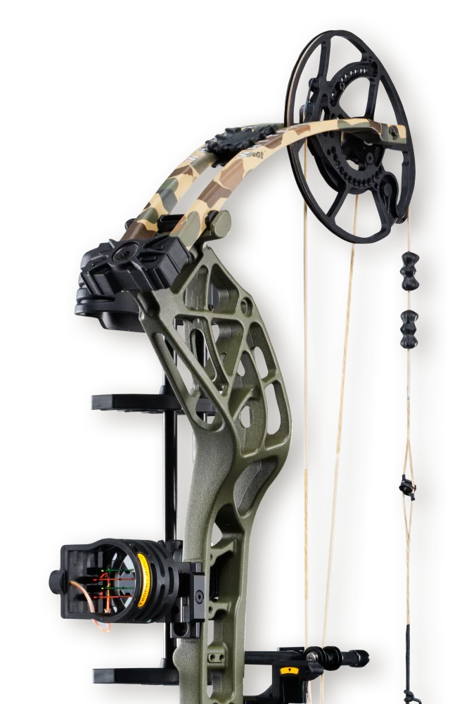 Bear Archery Compound Bow Whitetail INT Package RH (55#-70#)-(25.0"-30.0") 75%-90% Let Off Throwback Green Handle/Fred Bear Limbs