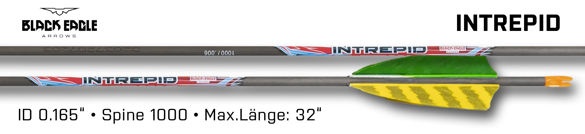Black Eagle Arrow Carbon Feather Fletched Intrepid 1000