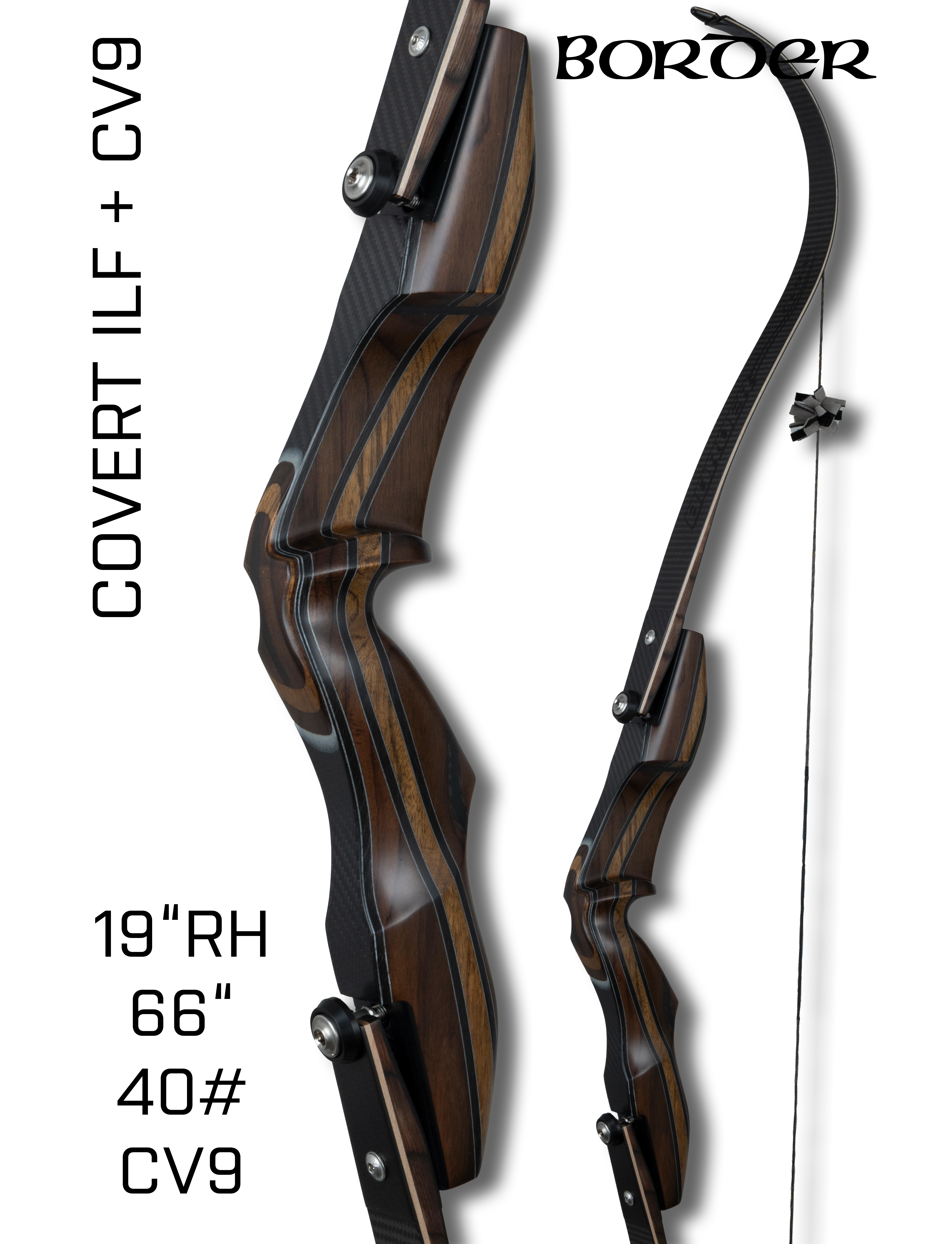 Border Archery Covert TCS ILF 19" RH 1207 +  CV9 Wood 66XL 40#@28" 1207